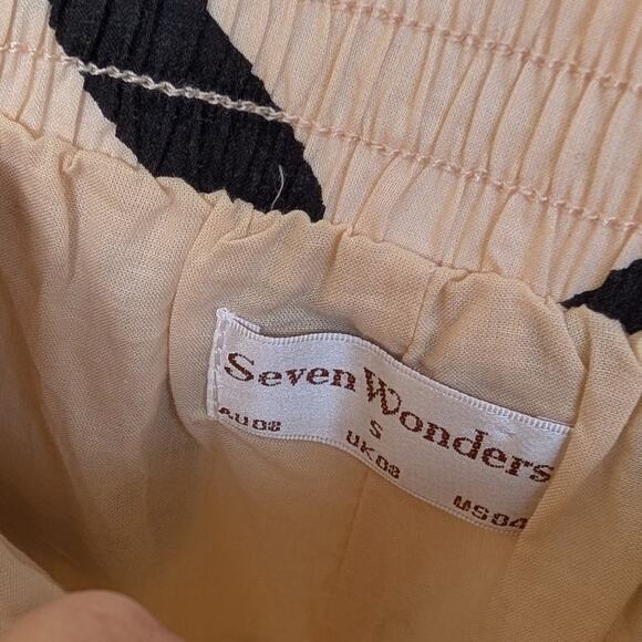 Seven Wonders Sand/Black York Cotton High Waist Mini Shorts, size S - Picture 3 of 8